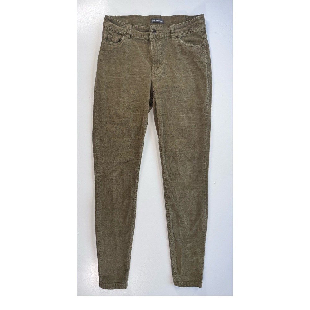 TOAD &‎ CO Corduroy Pant Womens 4 Olive Green Skinny Tapered Cotton Hemp Blend